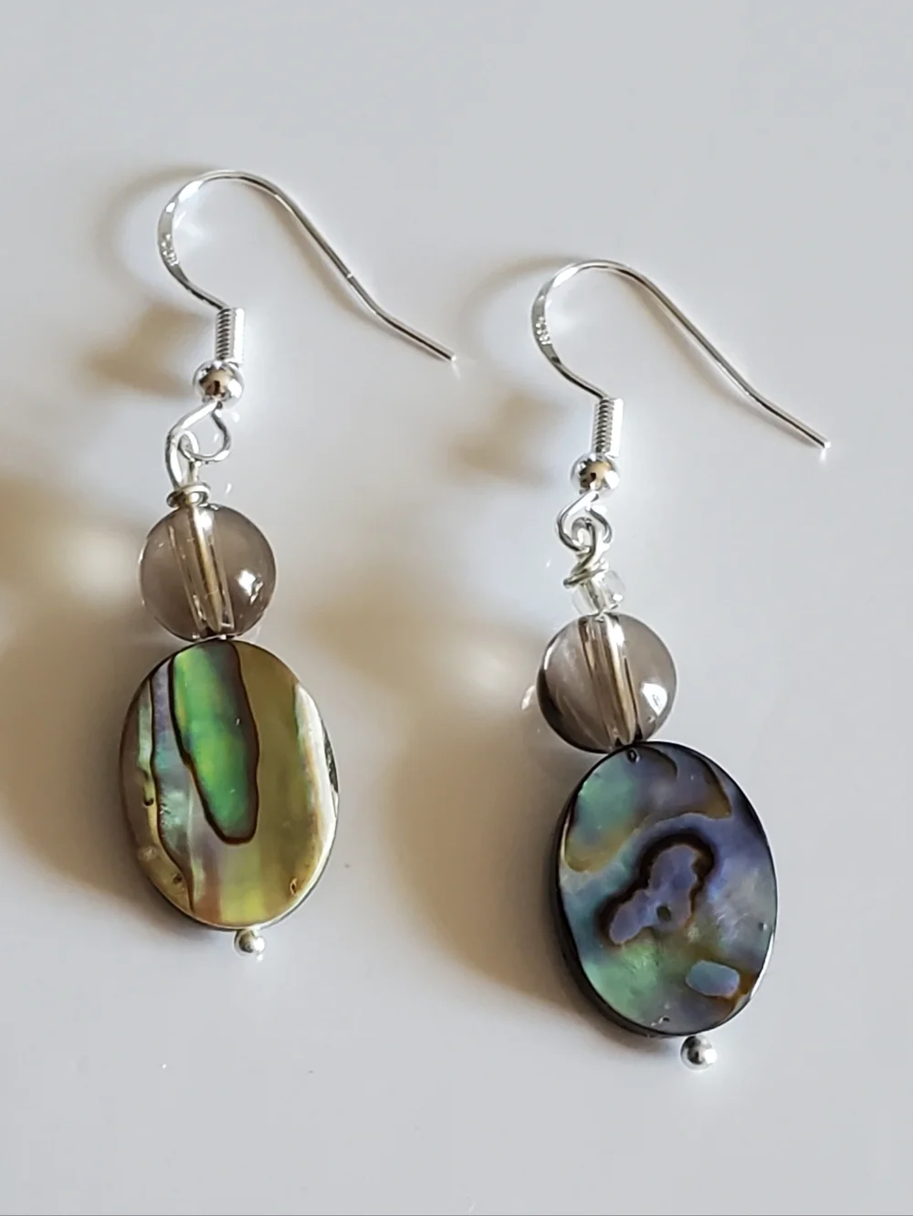 NEW 2 Pairs Abalone Shell Drop Earrings - Iridescent Blue-Green - Picture 4 of 6